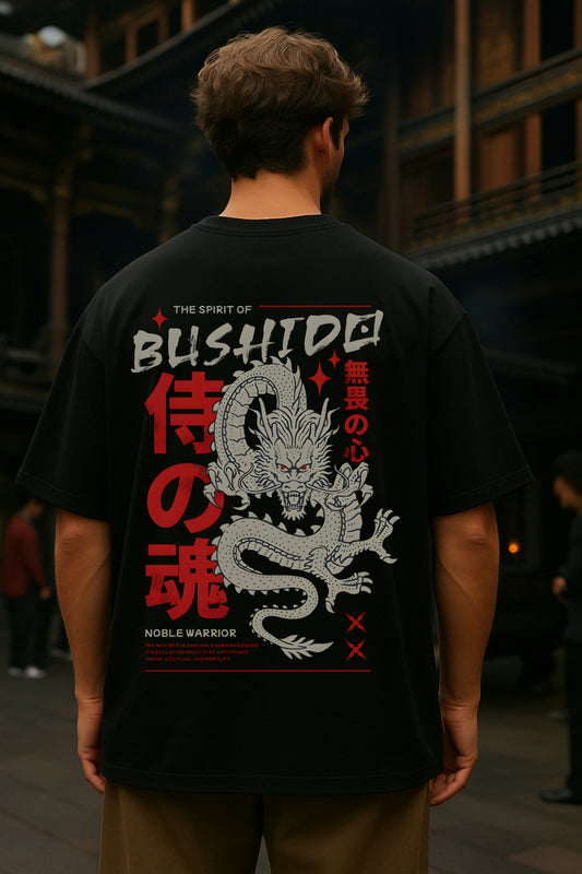 Bushido spirit dragon oversized tshirt